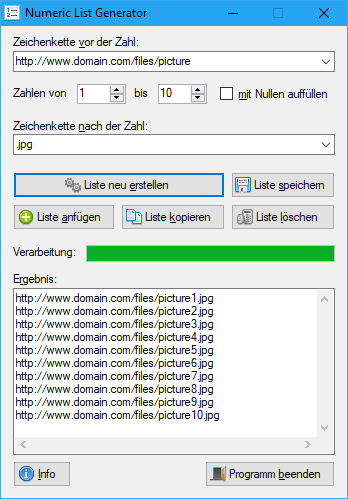 Numeric List Generator 1.1.0.3 (Screenshot)