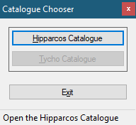 Catalogue Chooser von Hipparcos-DB 0.0.3.3 (Screenshot)